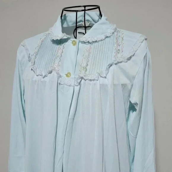 Philmaid Nightgown Small Women's Vintage Baby Blue Nylon USA - Picture 2 of 4